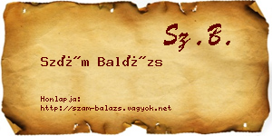 Szám Balázs névjegykártya